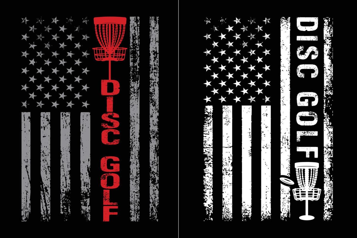 disc golf avec motif drapeau usa vecteur