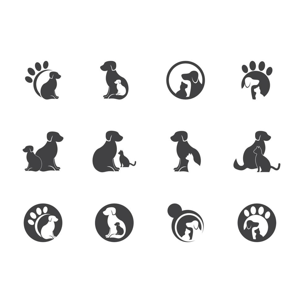 animalerie silhouette logo illustration vectorielle vecteur