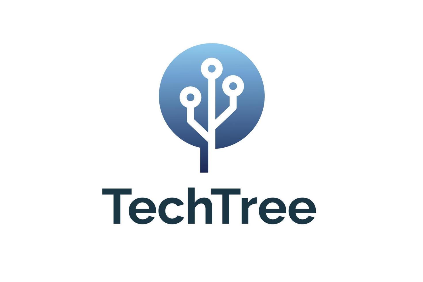 création de logo de société techno tree vecteur