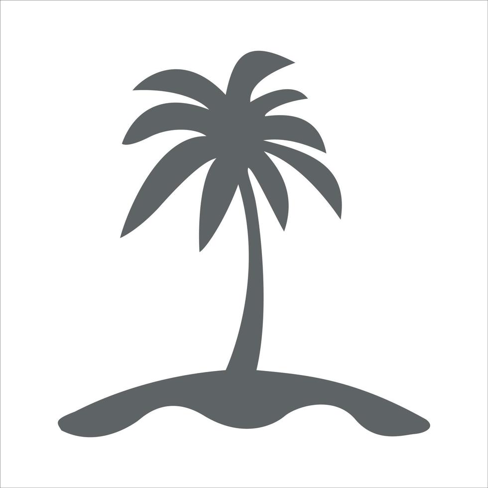 icône de l'île et des palmiers vecteur