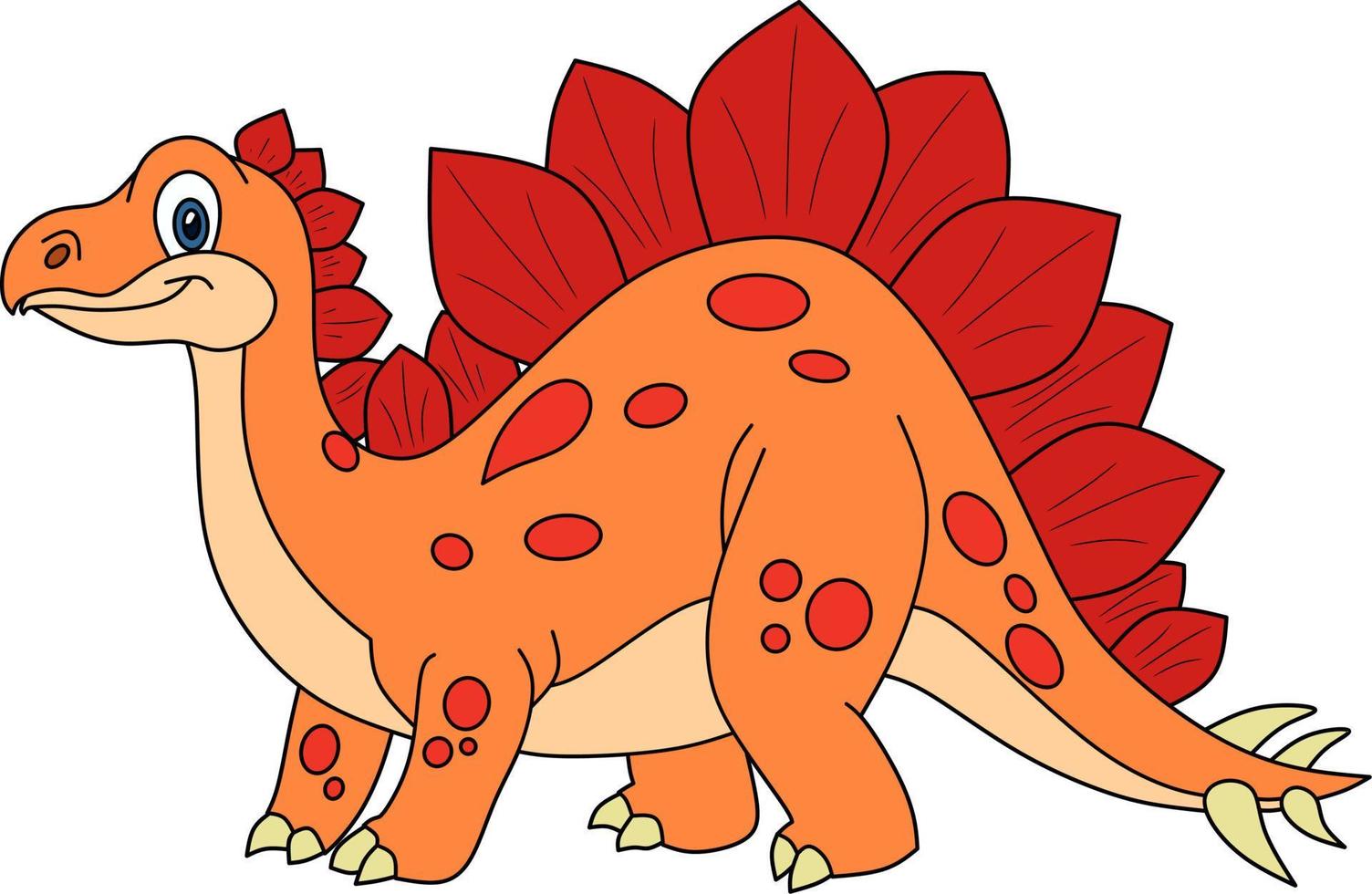 dessin vectoriel de dinosaure de dessin animé, pour cahier de coloriage