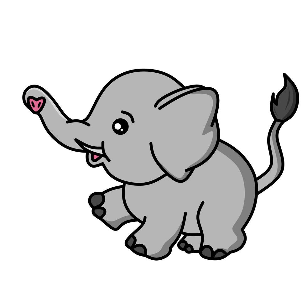 image vectorielle d'éléphant mignon, pour livre de coloriage vecteur