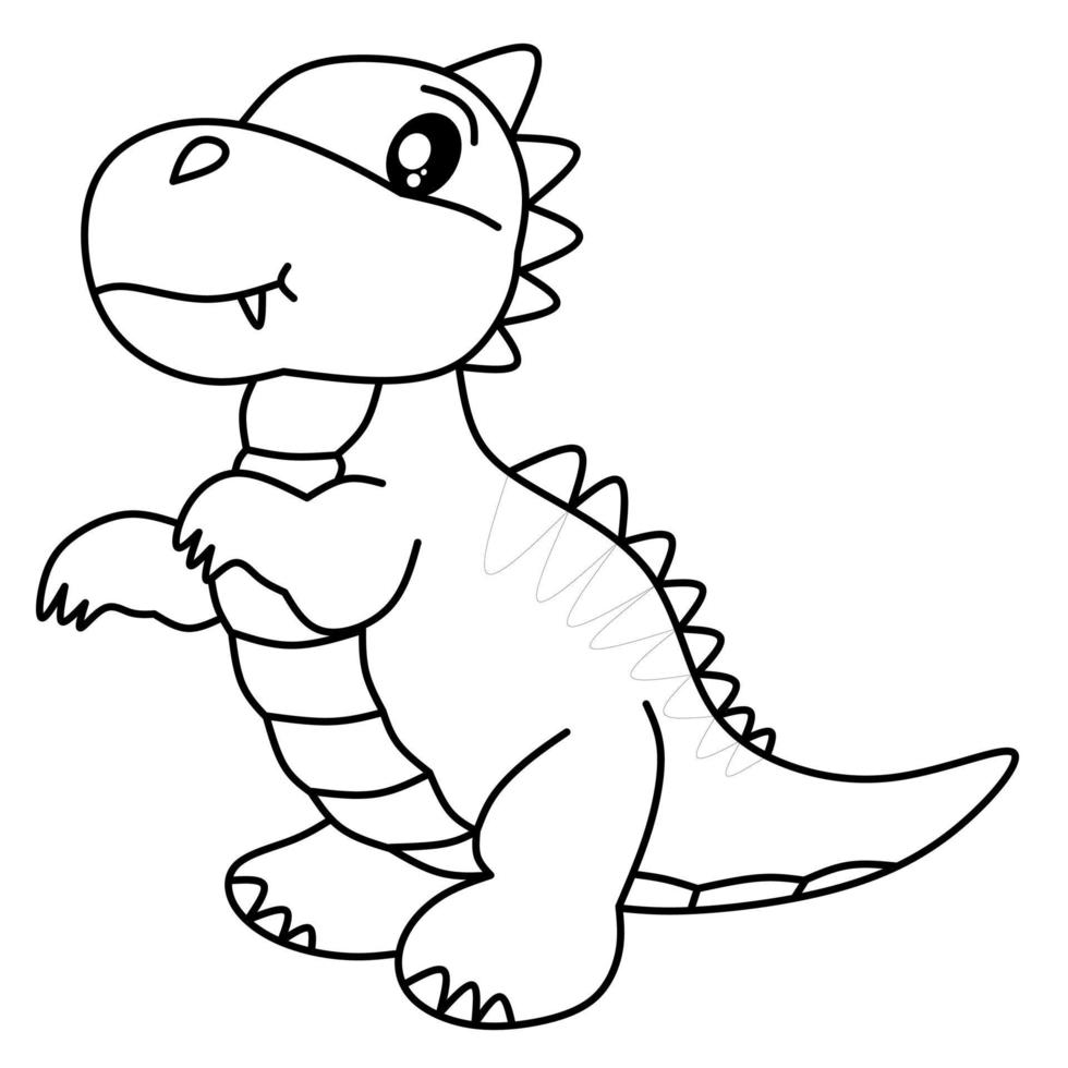 dessin vectoriel de dinosaure mignon pour cahier de coloriage