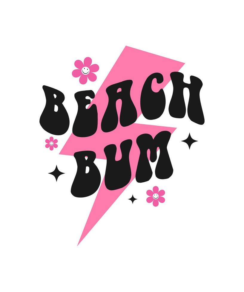 citation de lettrage beach bum vecteur