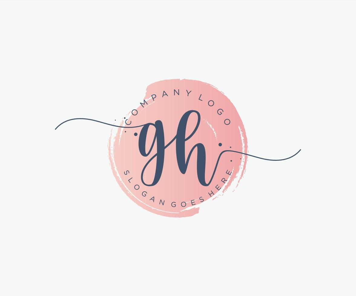 logo féminin initial gh. utilisable pour les logos nature, salon, spa, cosmétique et beauté. élément de modèle de conception de logo vectoriel plat.