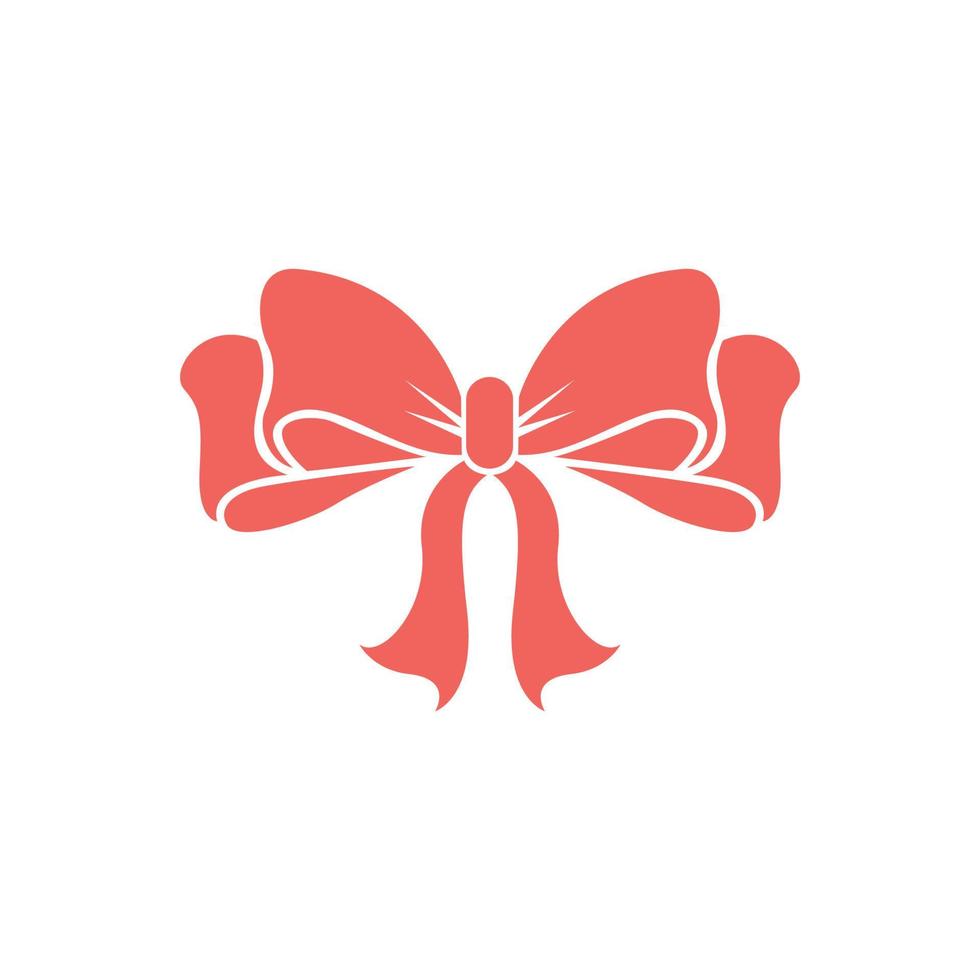 icône de silhouettes de rubans arc rouge isolé vecteur