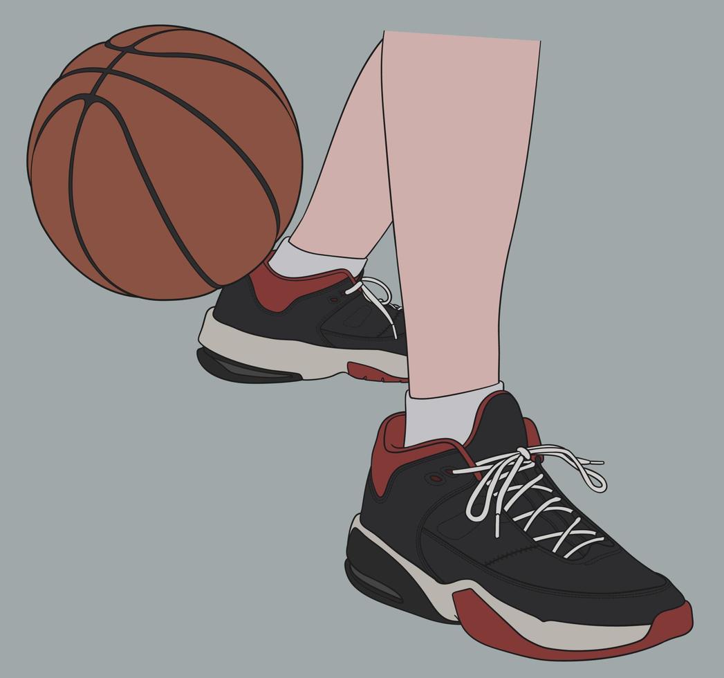 jouer au basket-ball illustration vecteur