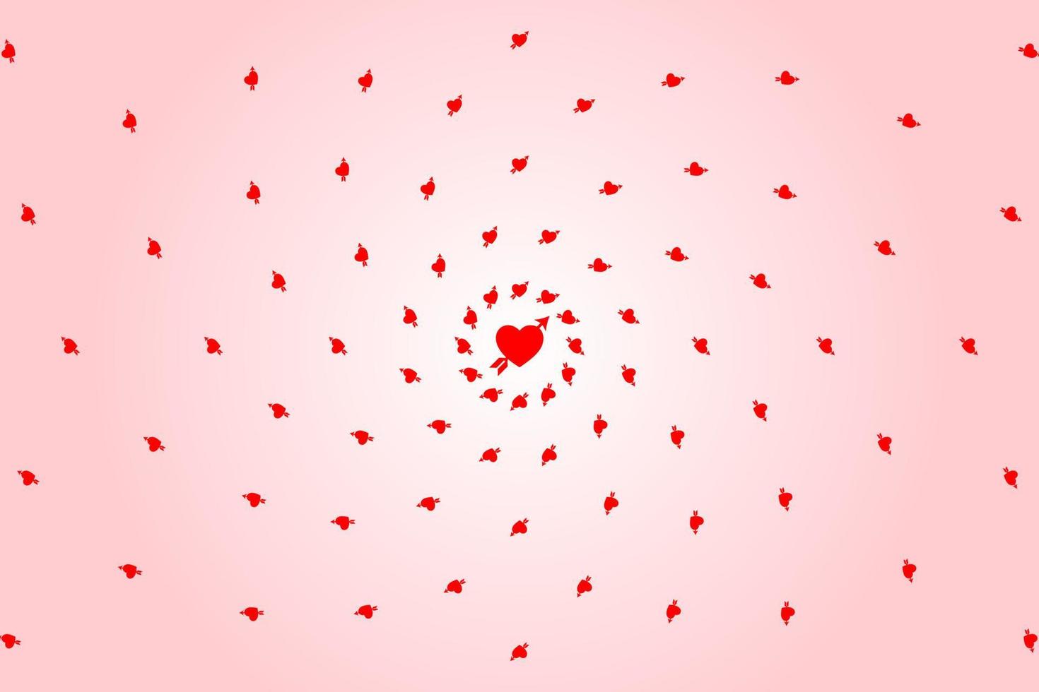 illustration vectorielle amant de motif coeur fond rose, motif en forme de coeur rayé abstrait vecteur