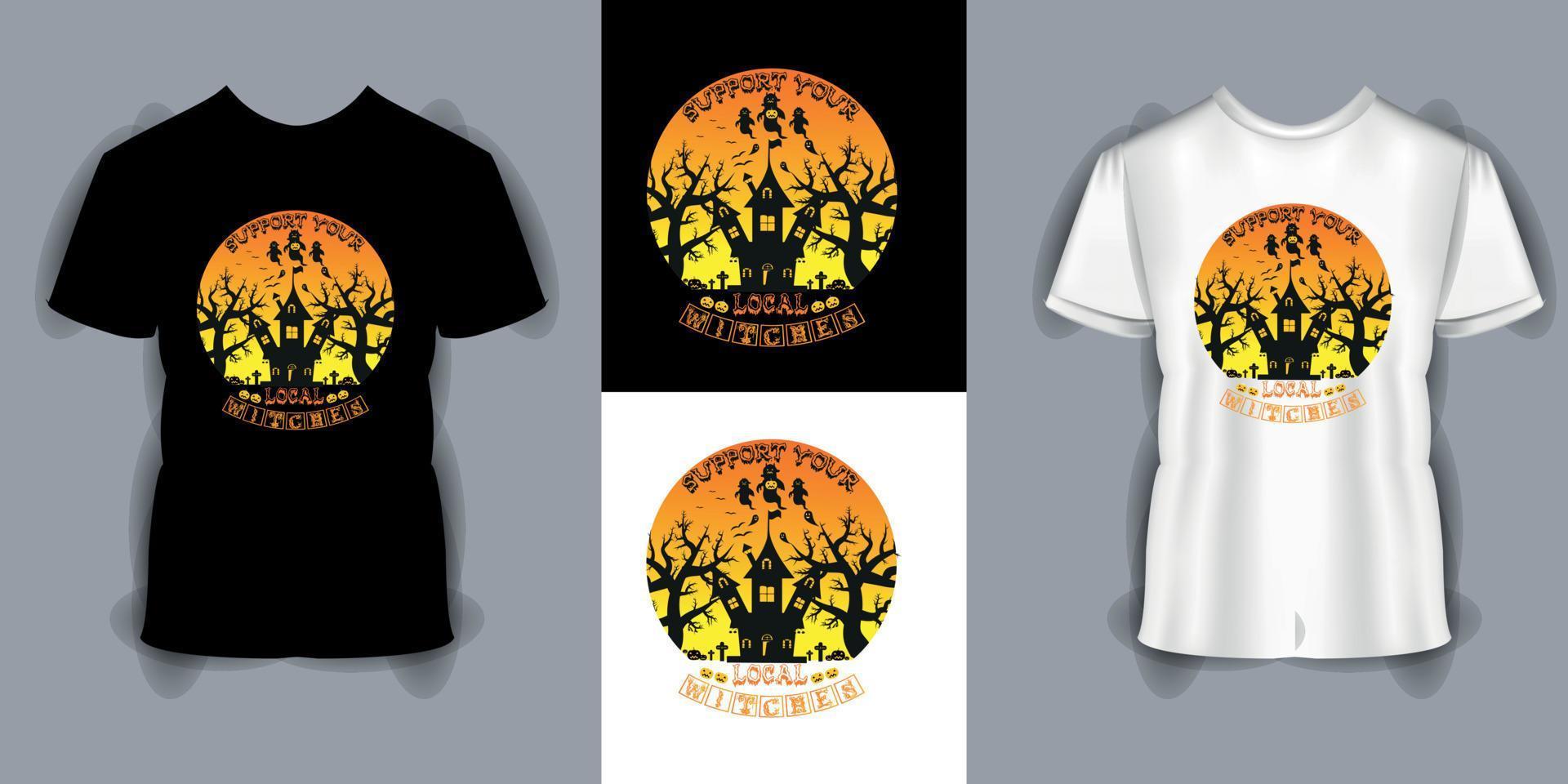 conception de t-shirt de typographie halloween, conception créative de t-shirt halloween vecteur