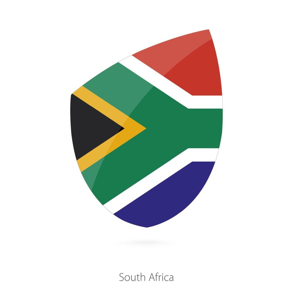 drapeau de l'afrique du sud dans le style de l'icône du rugby. vecteur