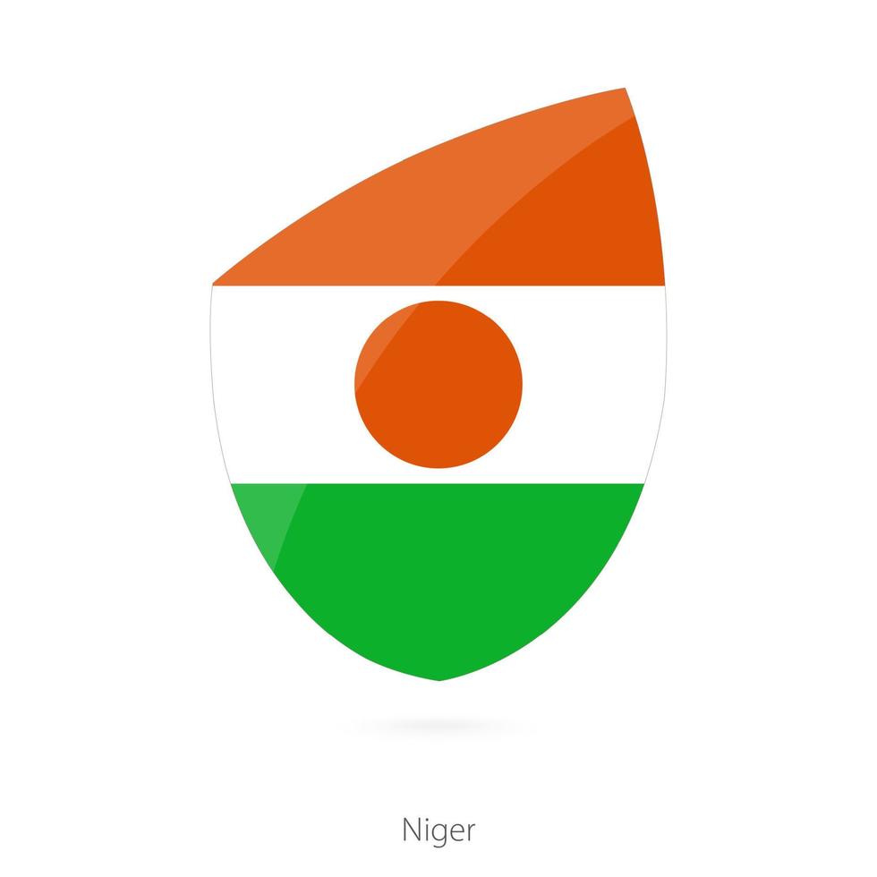 drapeau du niger dans le style de l'icône de rugby. vecteur