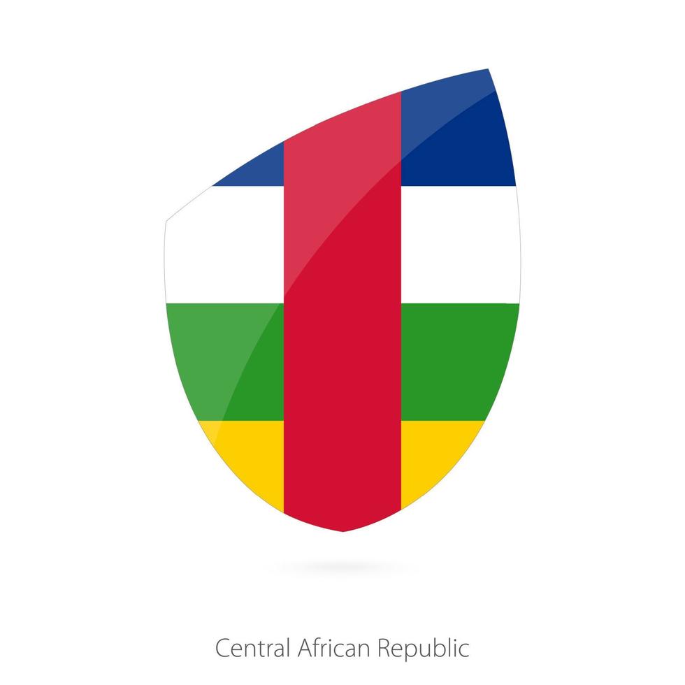 drapeau de la république centrafricaine dans le style de l'icône du rugby. vecteur