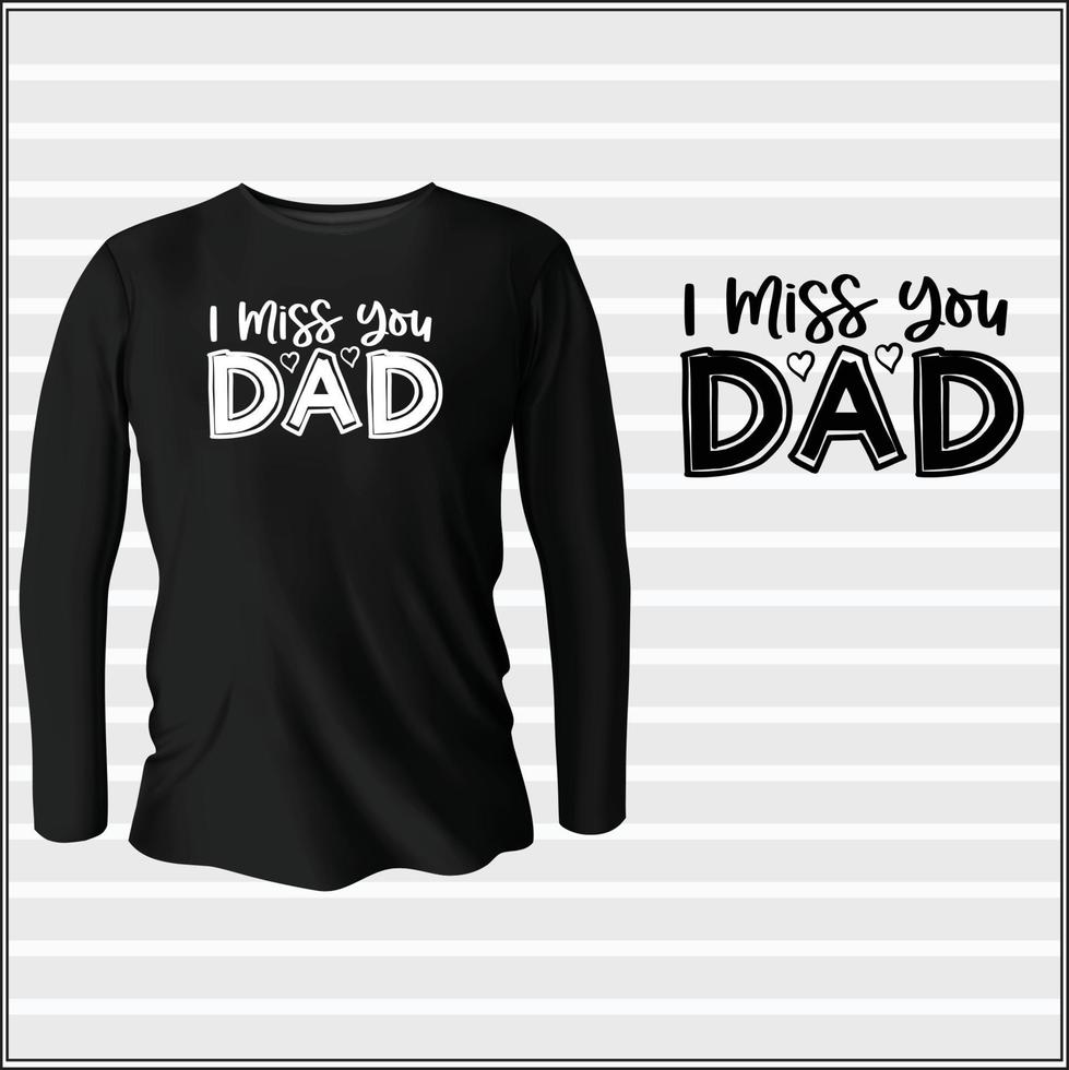 tu me manques conception de t-shirt papa avec vecteur