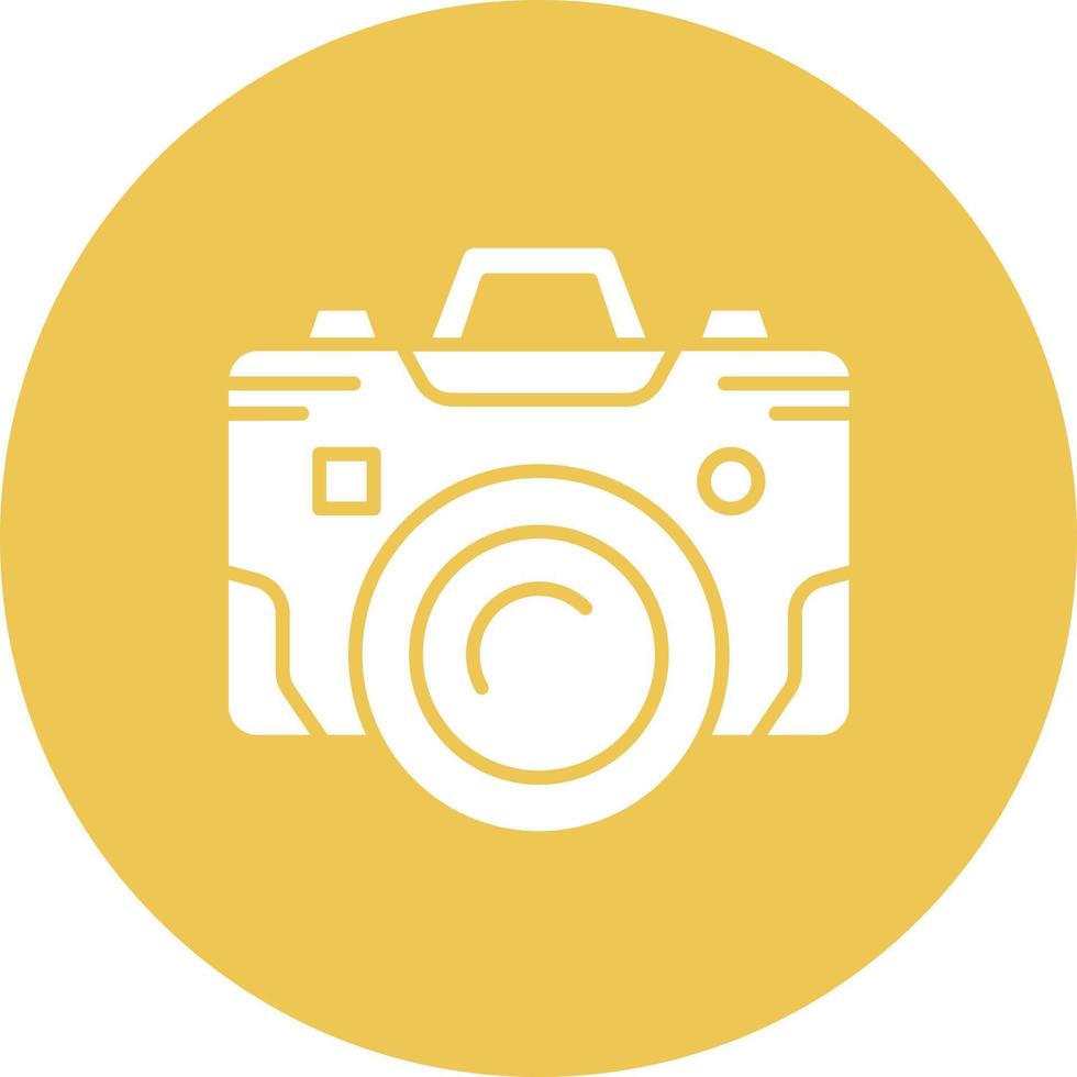 icône de fond de cercle de glyphe d'appareil photo numérique vecteur