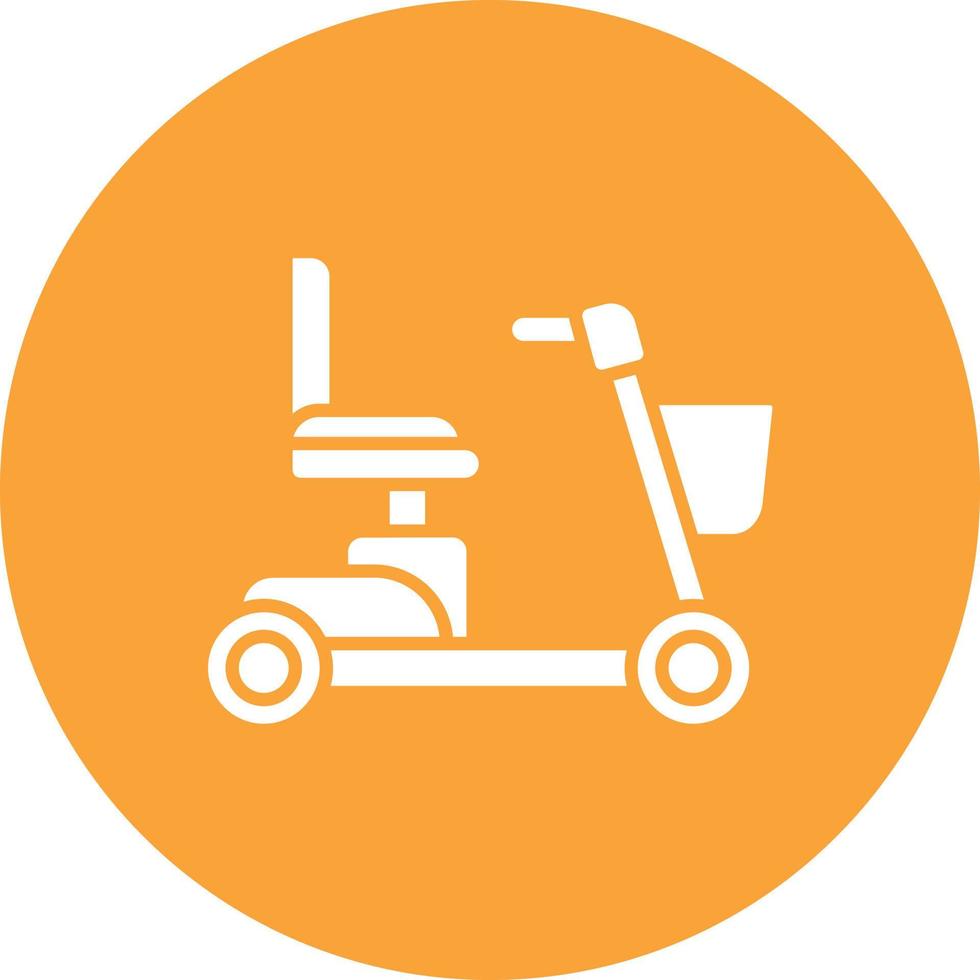 icône de fond de cercle de glyphe de scooter de mobilité vecteur