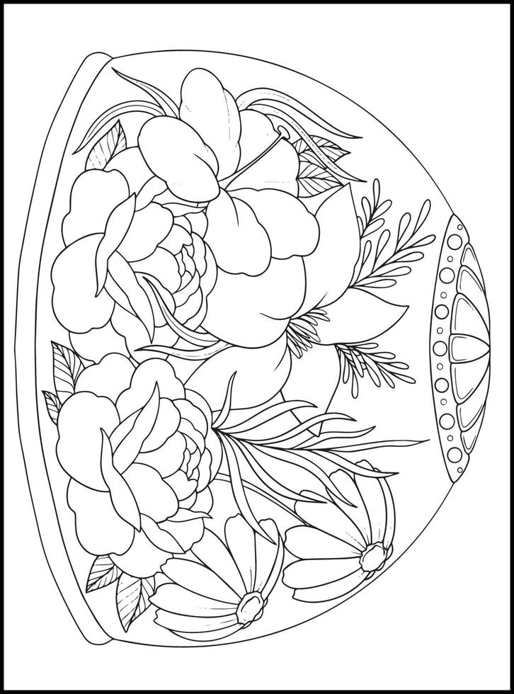 fleurs pages de livre de coloriage pour adultes vecteur