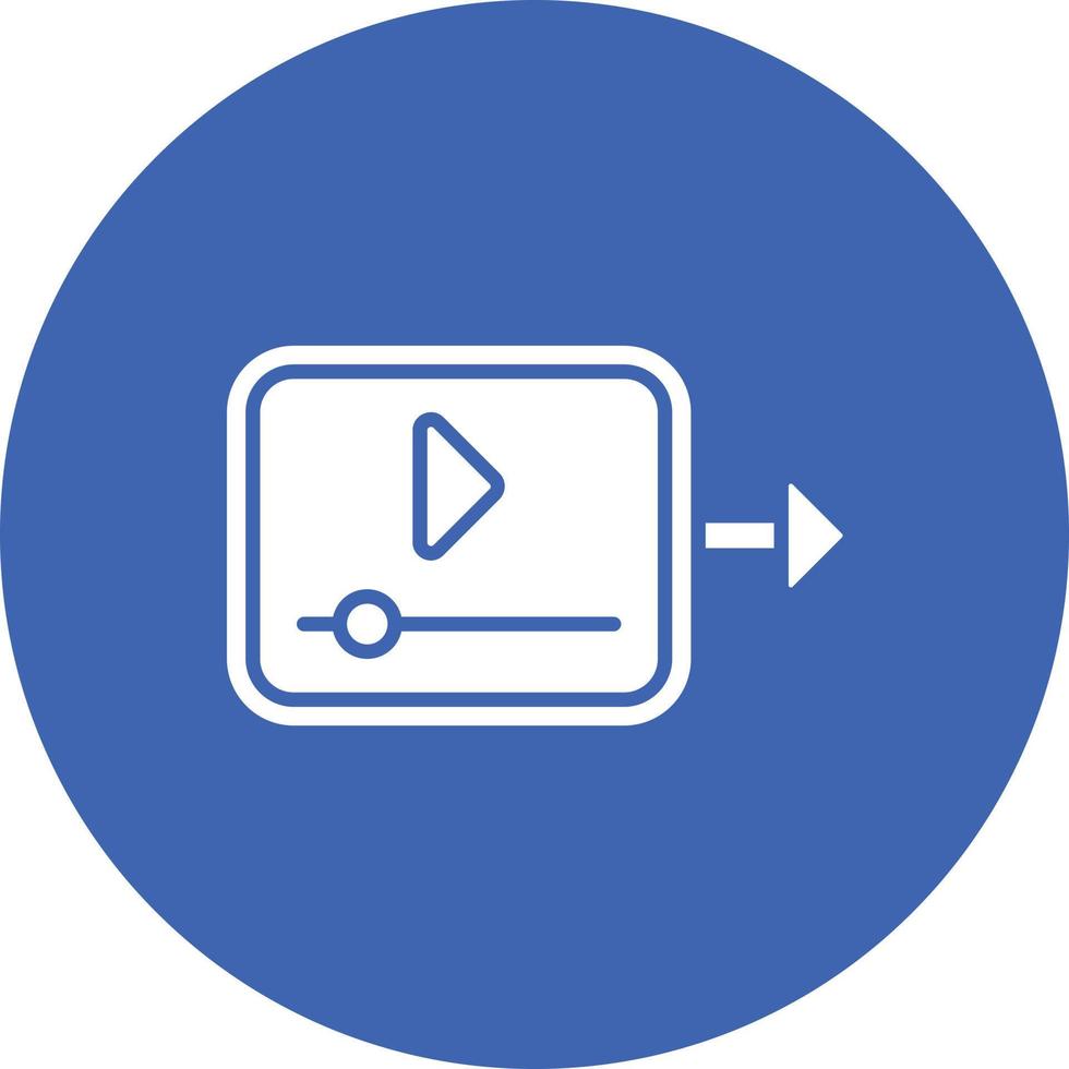 envoyer des vidéos icône de fond de cercle de glyphe vecteur