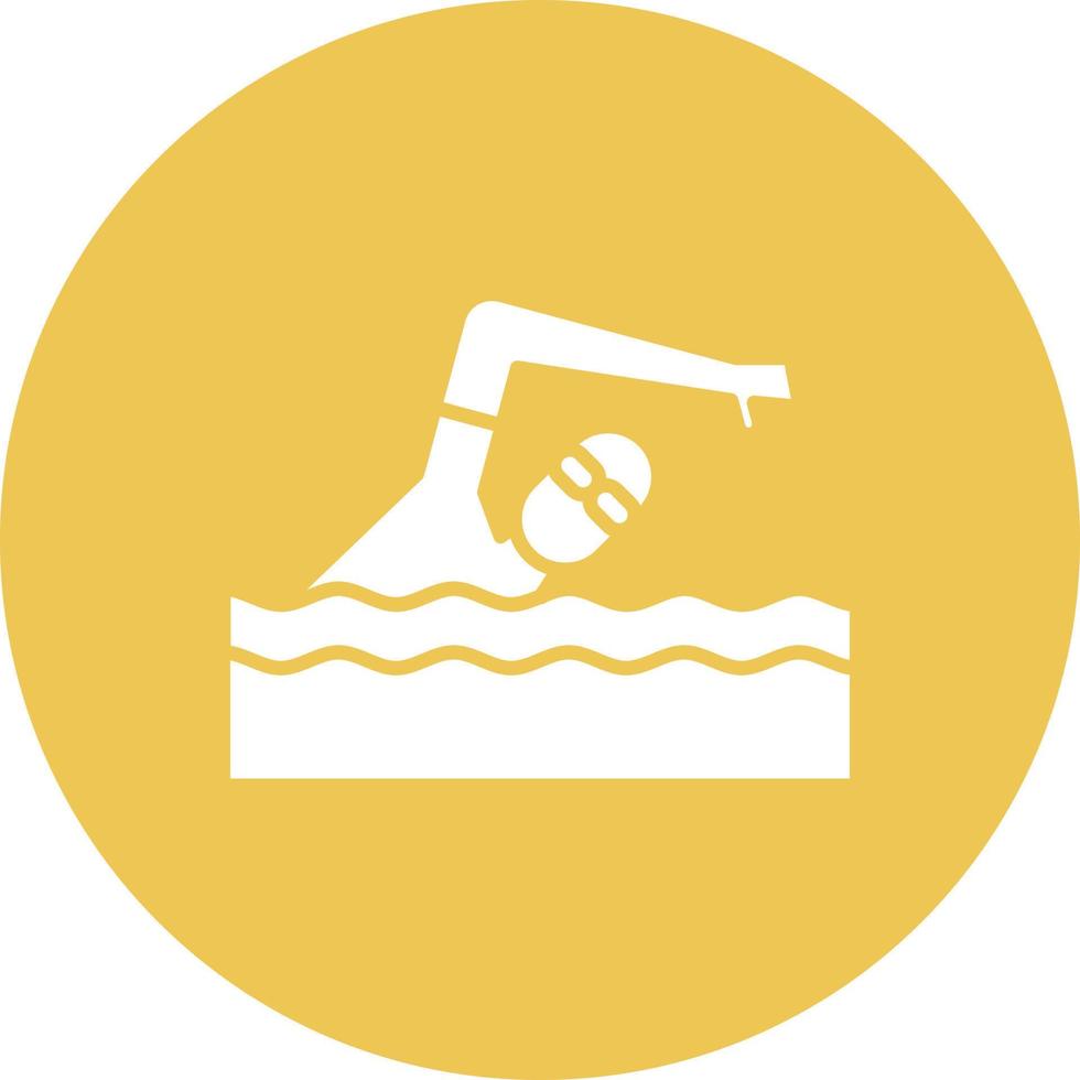 icône de fond de cercle de glyphe de natation vecteur