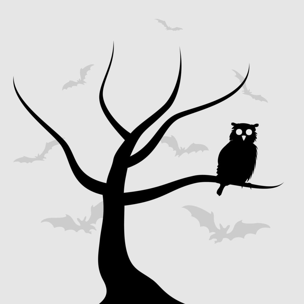 le hibou est assis sur une branche d'arbre. une illustration vectorielle vecteur