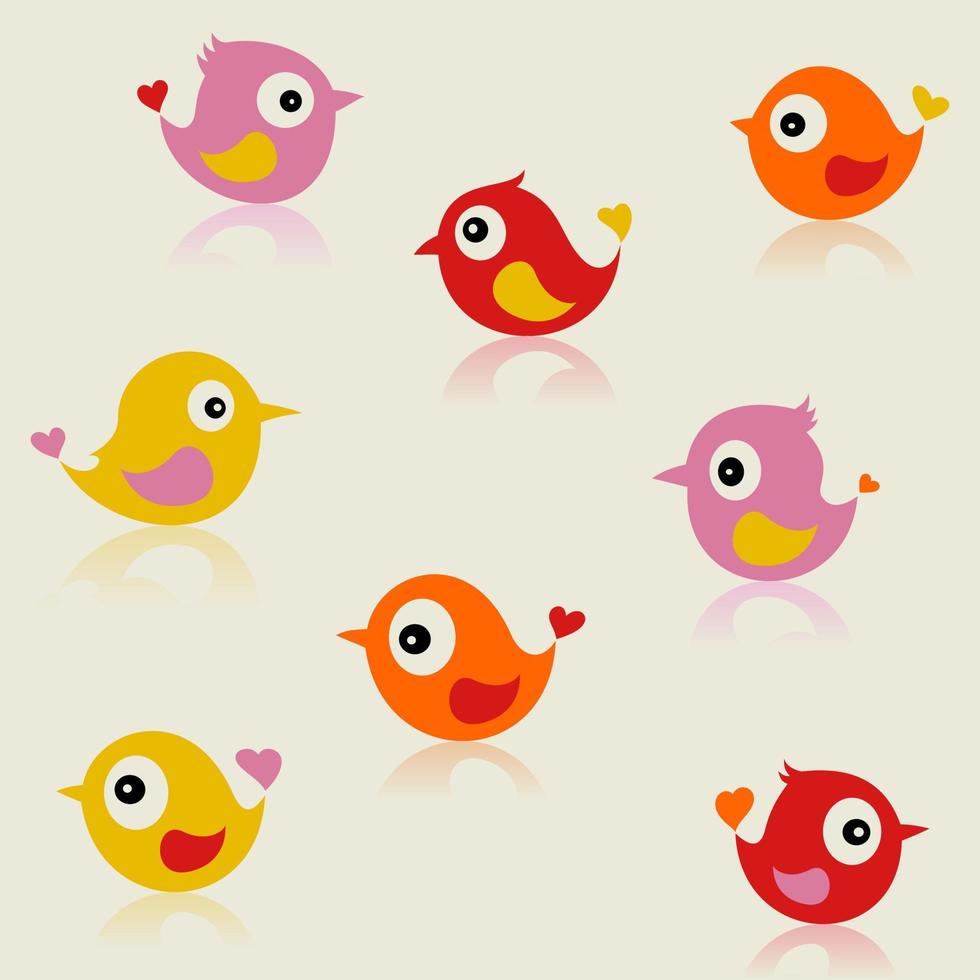 ensemble de petits oiseaux joyeux. une illustration vectorielle vecteur