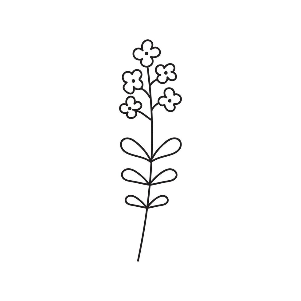 illustration dessinée à la main de fleurs vecteur