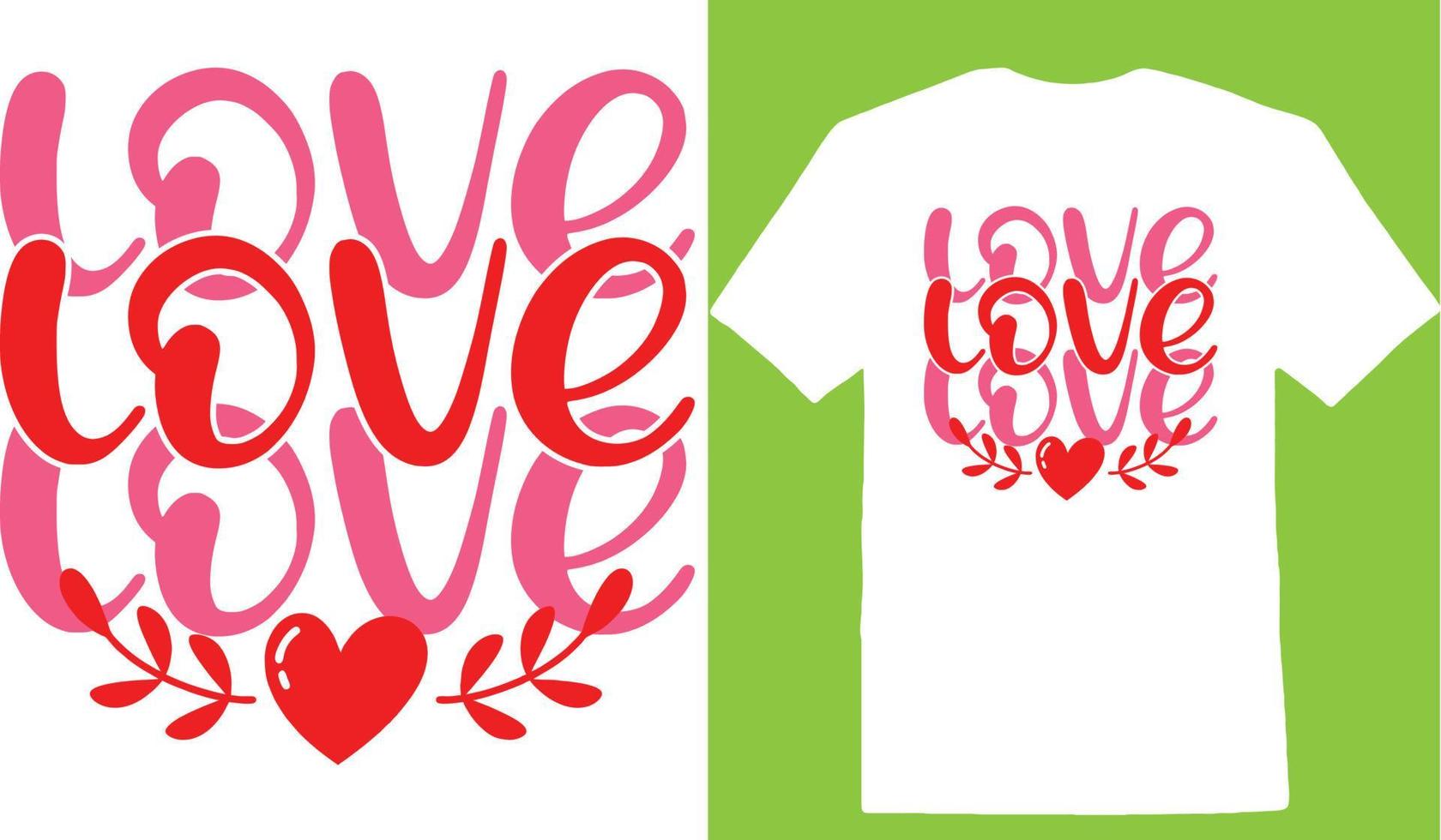 t-shirt amour saint valentin vecteur