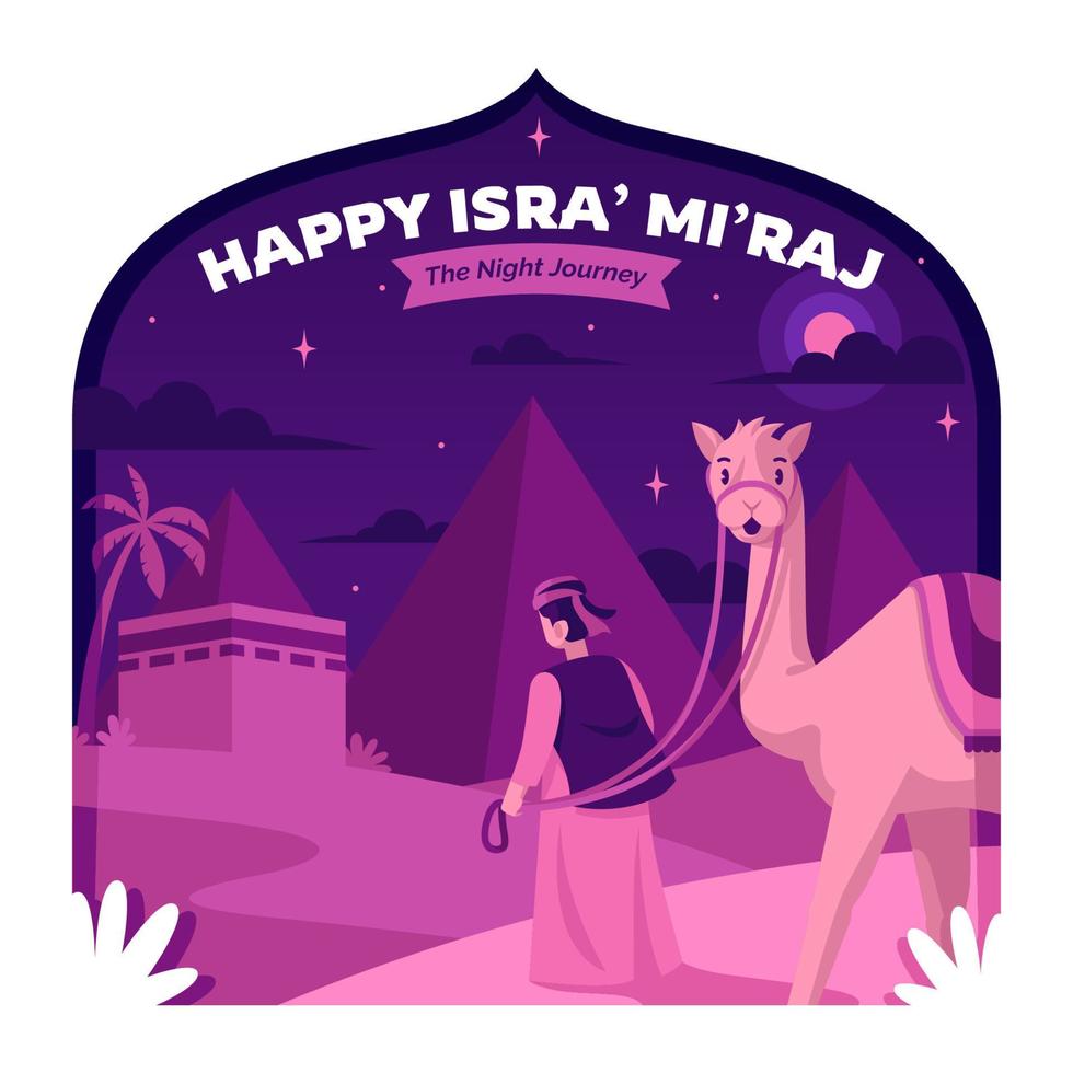 isra mi'raj le voyage de nuit vecteur