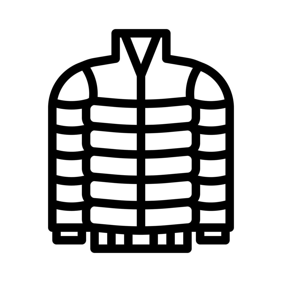 icône de manteau bouffant avec vecteur de style de contour, veste de manteau bouffant, vêtements d'hiver