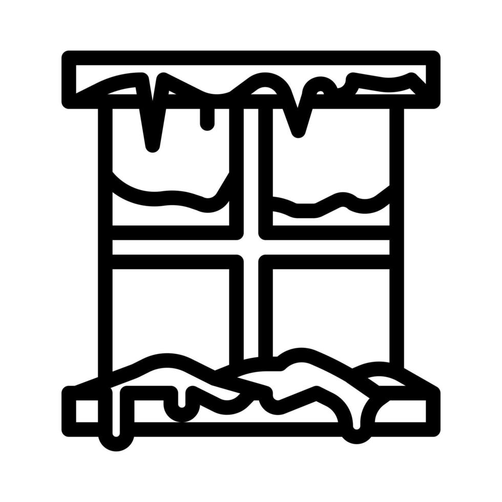 icône de fenêtre avec vecteur de style de contour, icône d'hiver, mobilier et intérieur