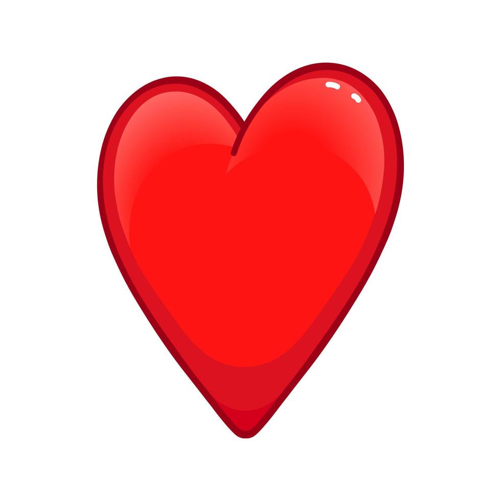 icône de grande taille de coeur rouge pour le sourire d'emoji vecteur