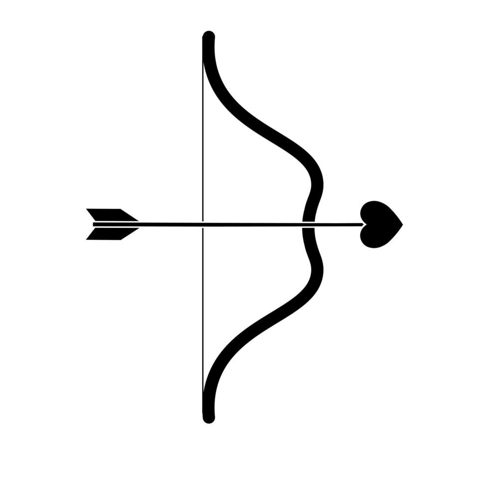 illustration simple de l'arc avec l'icône du cœur pour st. La Saint-Valentin vecteur