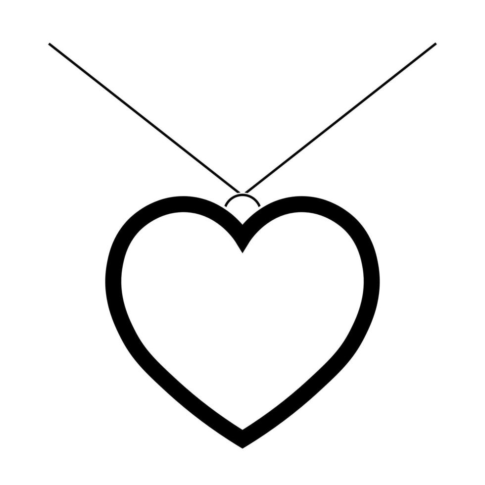 illustration simple de pendentif, icône de chainette pour st. La Saint-Valentin vecteur