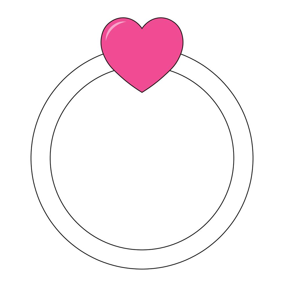 illustration simple de l'icône de l'anneau pour st. La Saint-Valentin vecteur