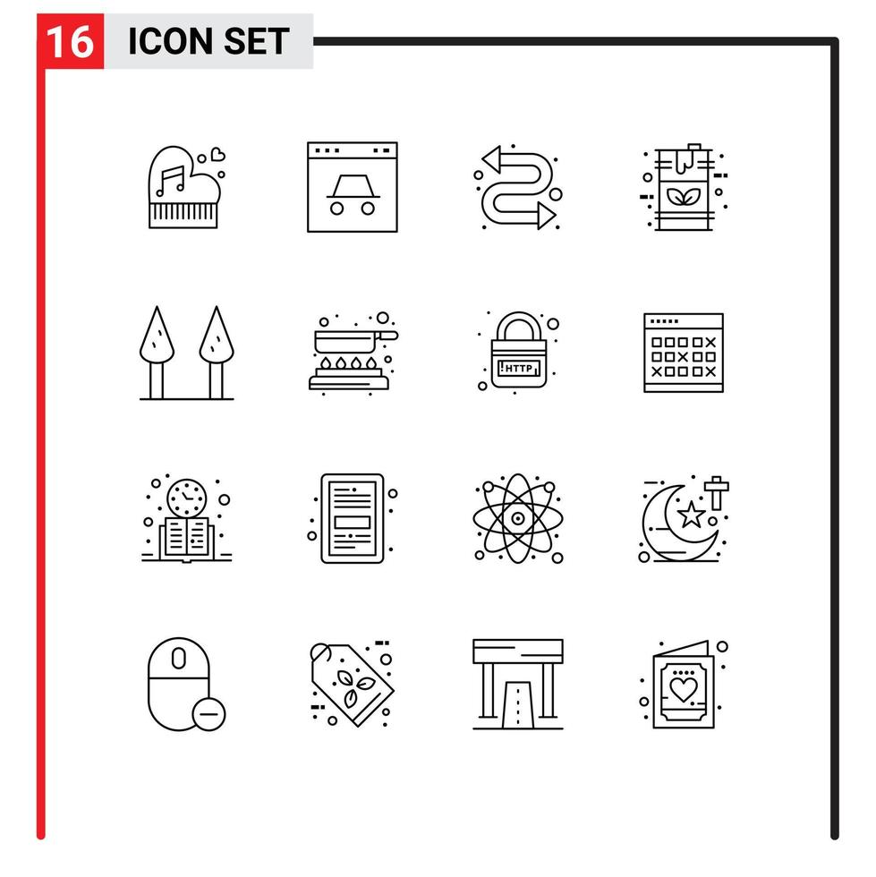 ensemble de 16 symboles d'icônes d'interface utilisateur modernes signes pour le baril d'énergie page montre kit flèches éléments de conception vectoriels modifiables vecteur