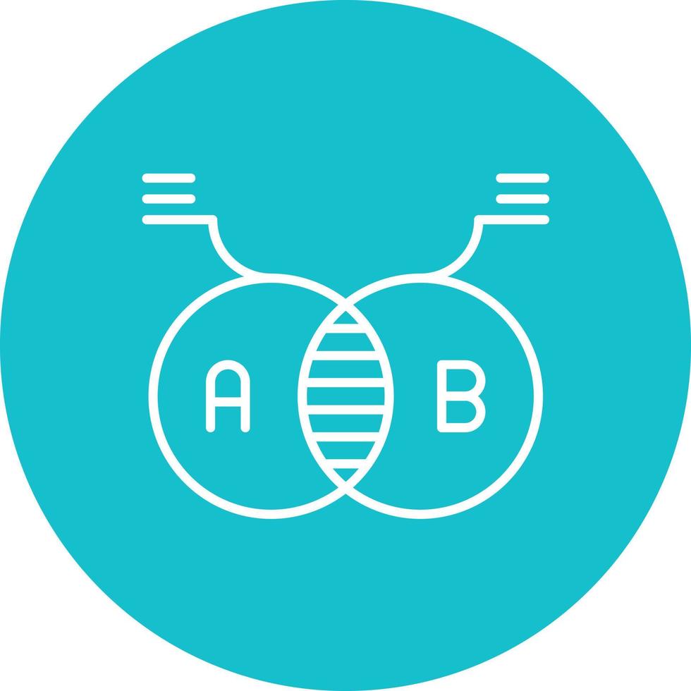 icône de fond de cercle de ligne de venn empilé vecteur