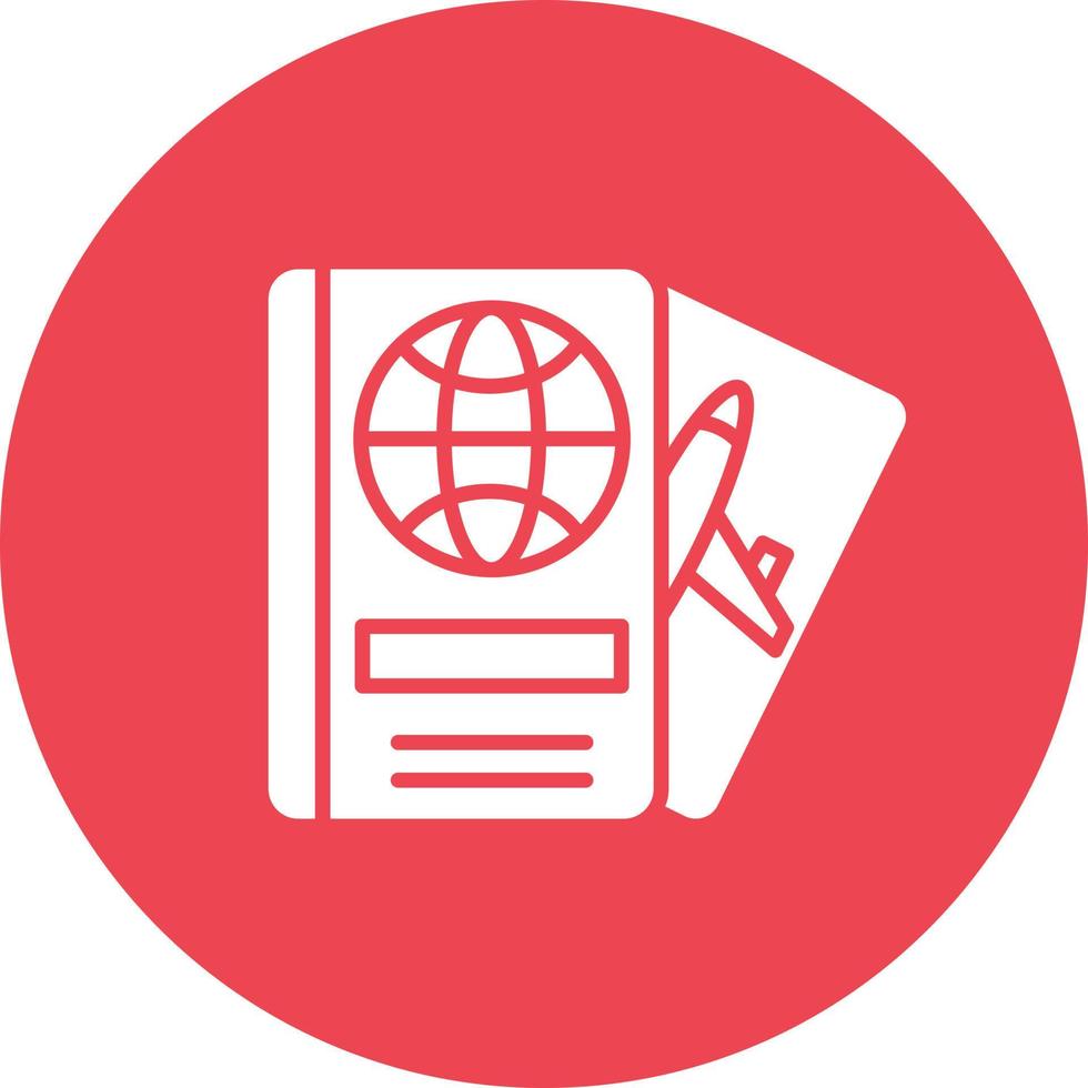 icône de fond de cercle de glyphe de passeport vecteur