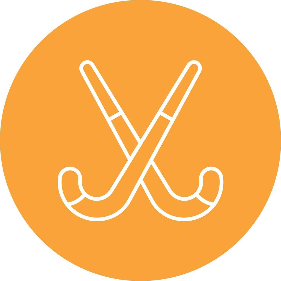 icône de fond de cercle de ligne de bâtons de hockey sur gazon vecteur