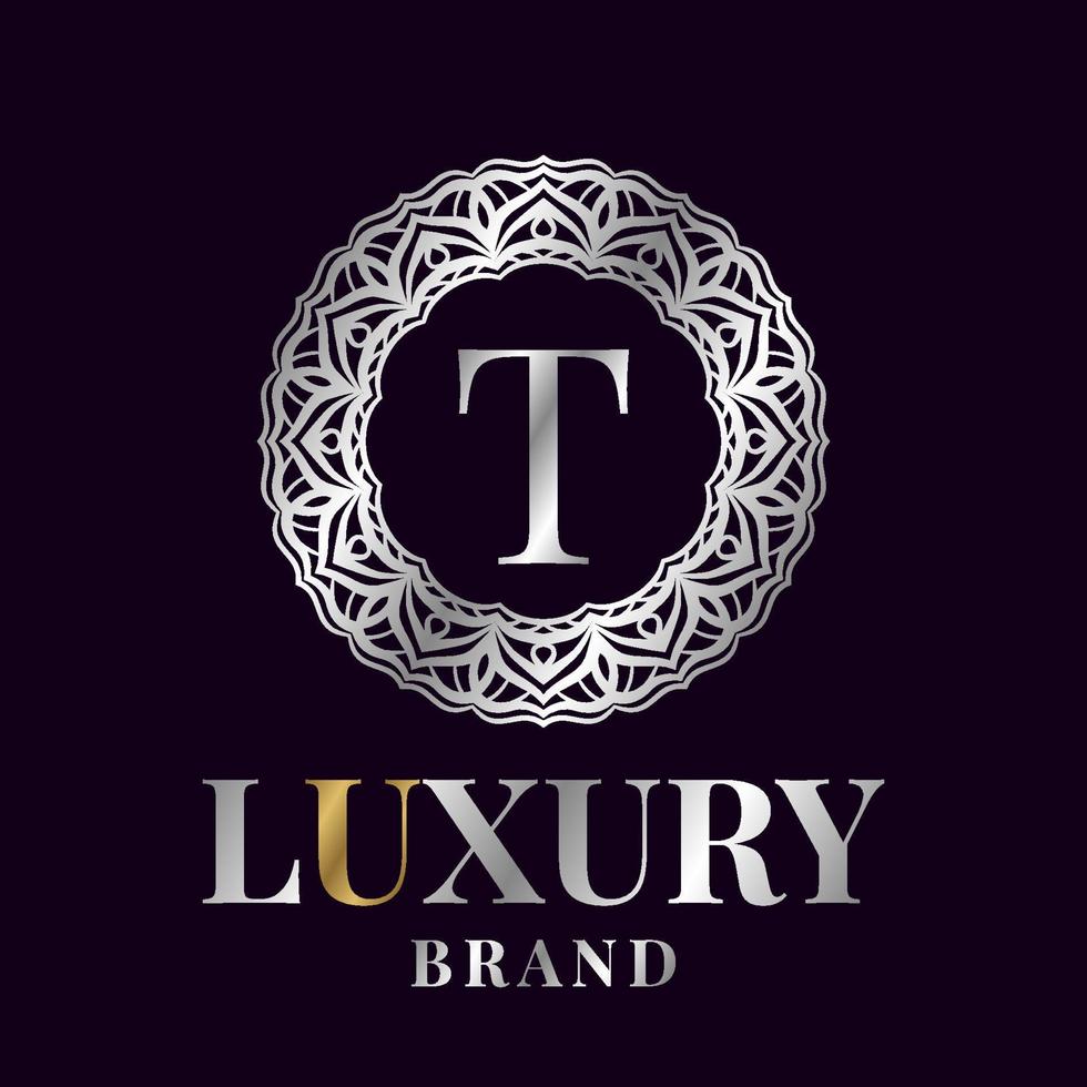 lettre t création de logo vectoriel cercle initial de luxe