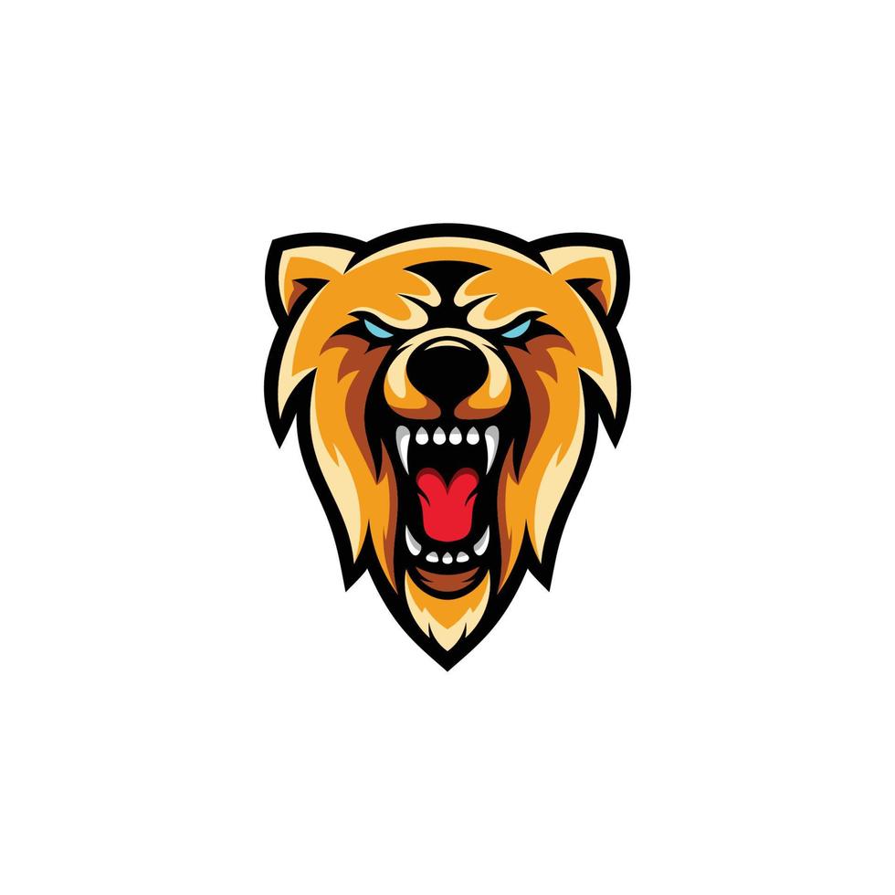 création de logo de mascotte e sport tête d'ours vecteur