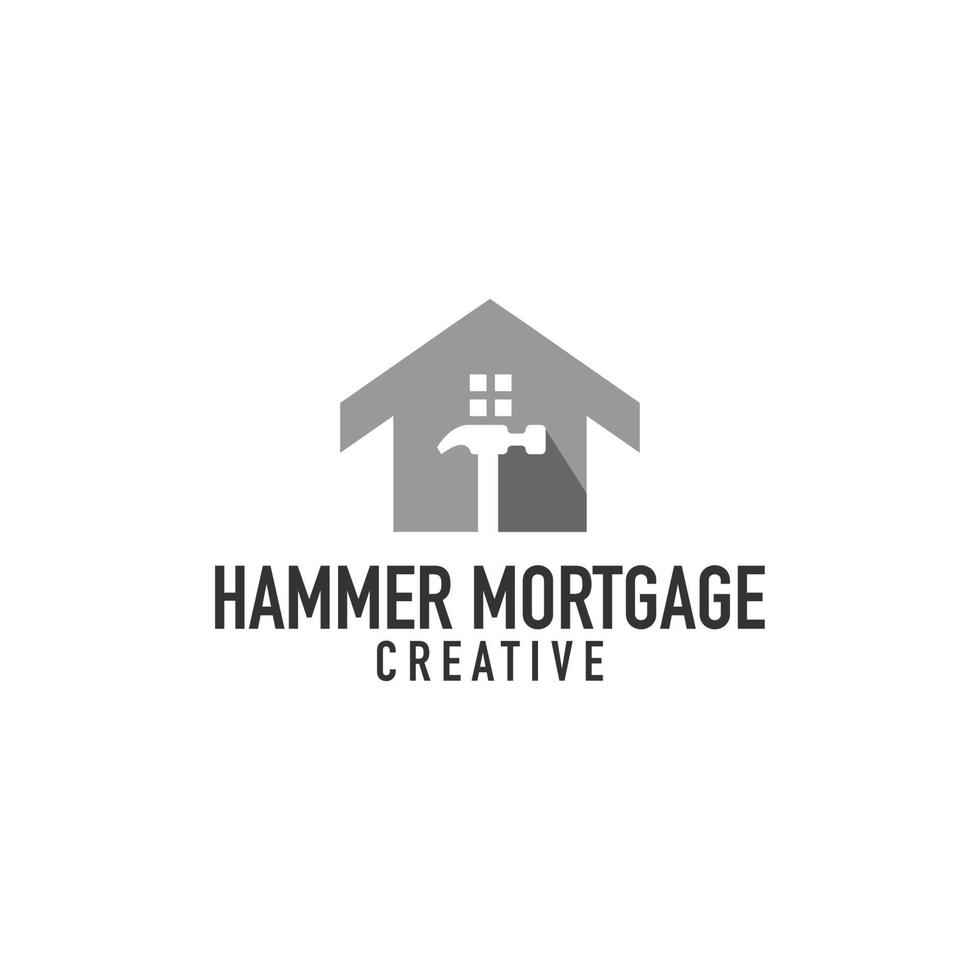 illustration de conception de logo hypothécaire marteau vecteur