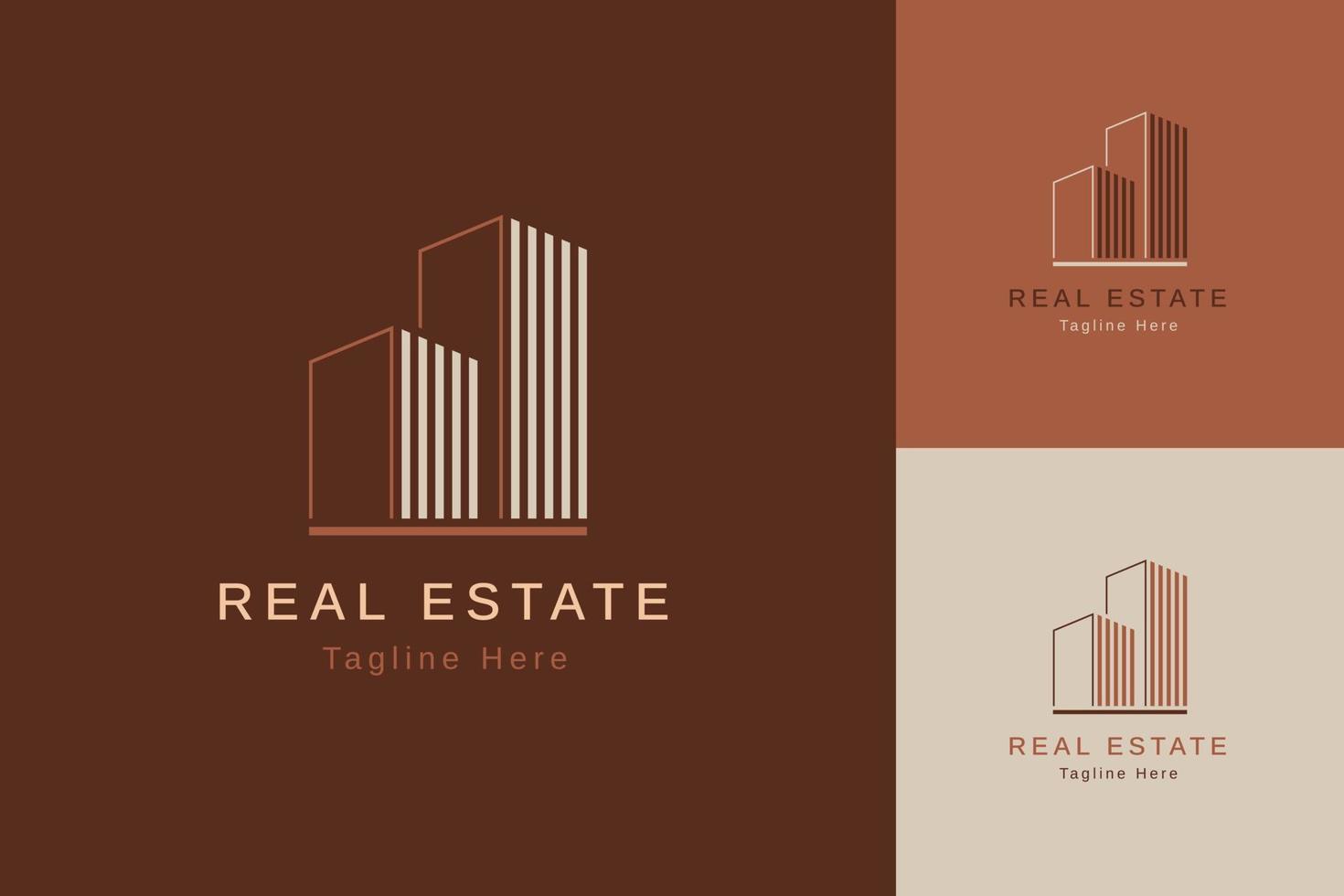 ensemble de modèle de conception de vecteur de logo de propriété immobilière avec un style de couleur différent