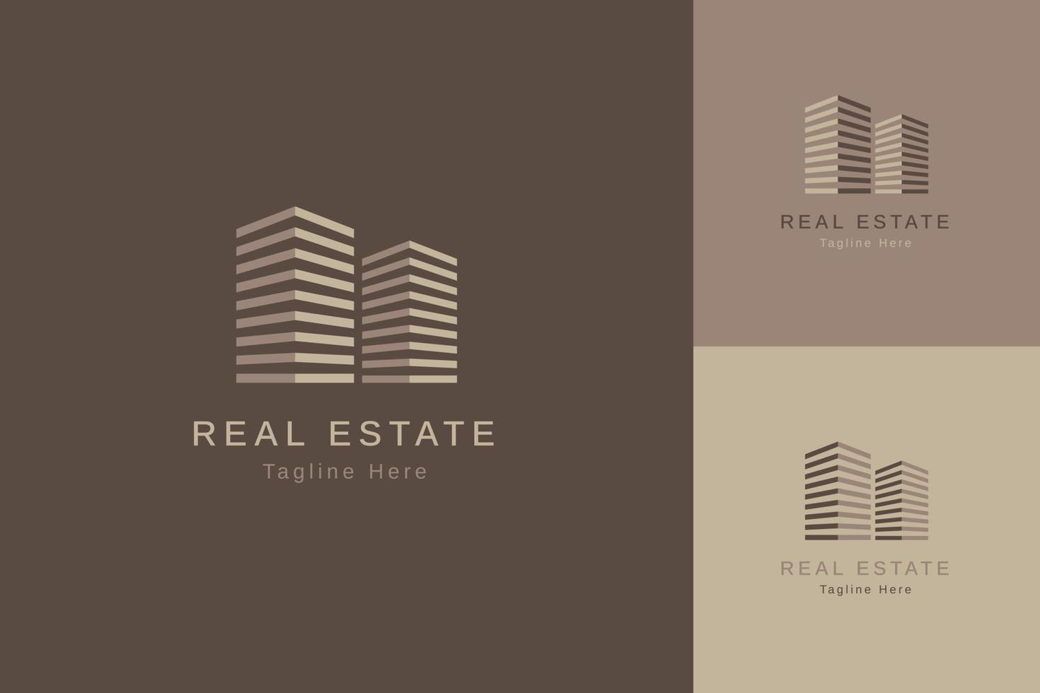 ensemble de modèle de conception de vecteur de logo de propriété immobilière avec un style de couleur différent