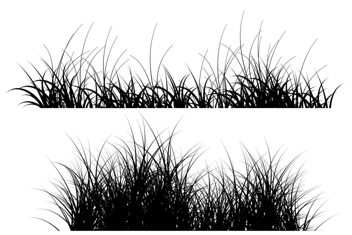 silhouette d'herbes hautes vecteur