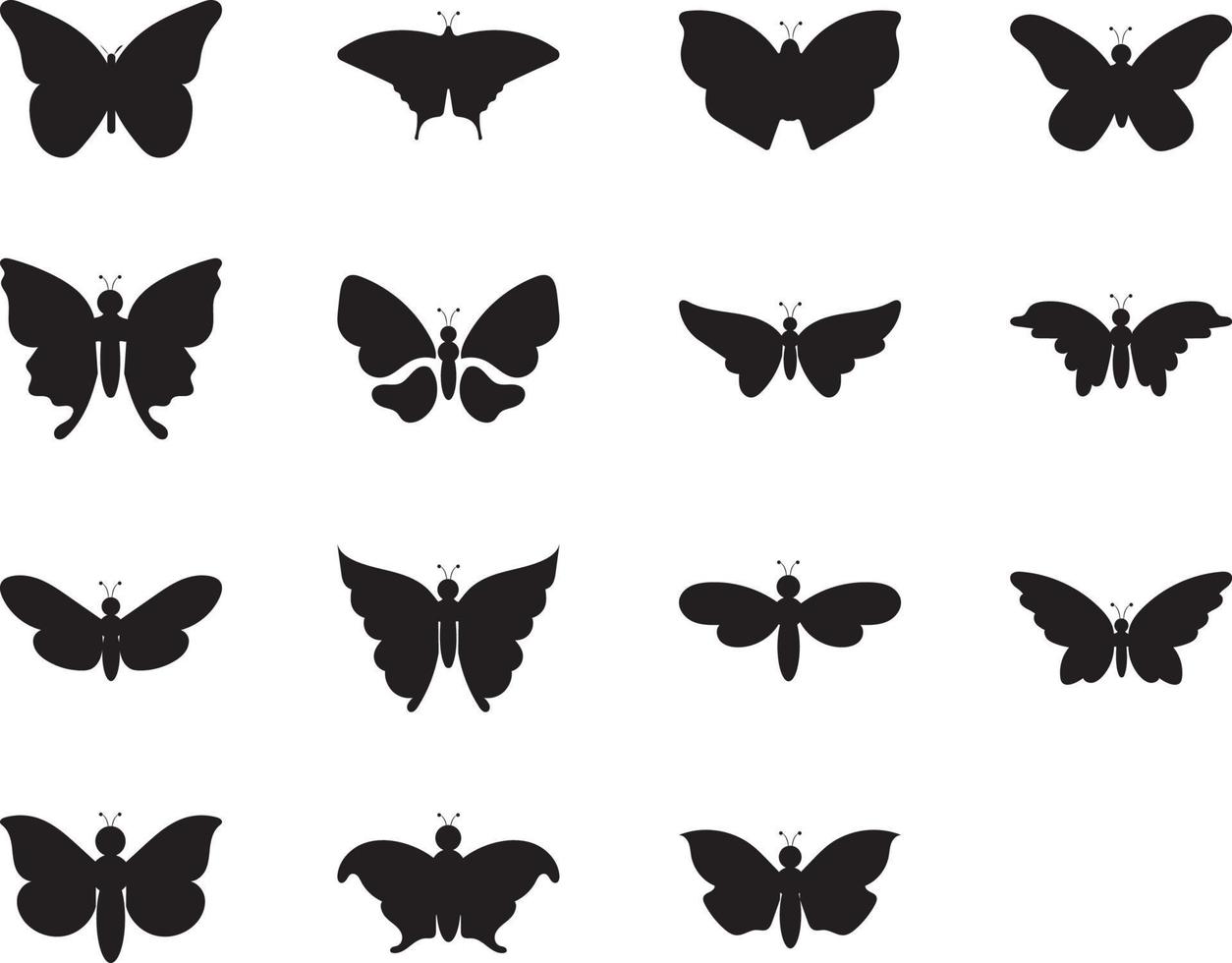 ensemble de différents types de papillons vecteur