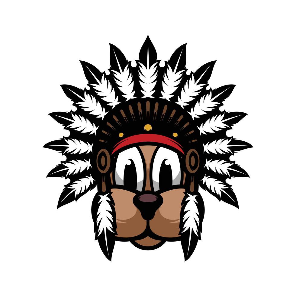 nouvelle conception de mascotte de chien apache vecteur