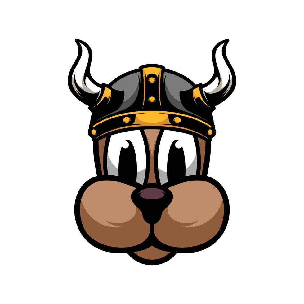 nouvelle conception de mascotte de chien viking vecteur