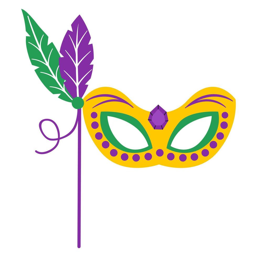 masque de mardi gras isolé sur fond blanc. illustration vectorielle vecteur