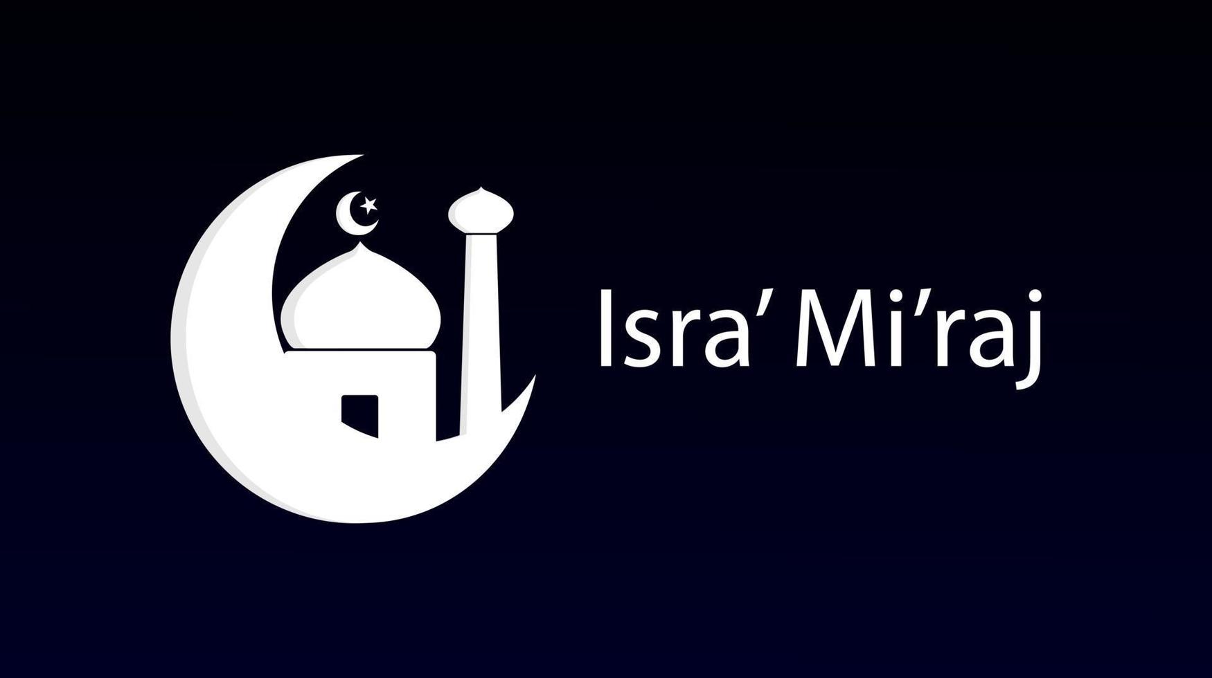 isra' mi'raj prophète muhammad saw. icône islamique. illustration vectorielle. vecteur