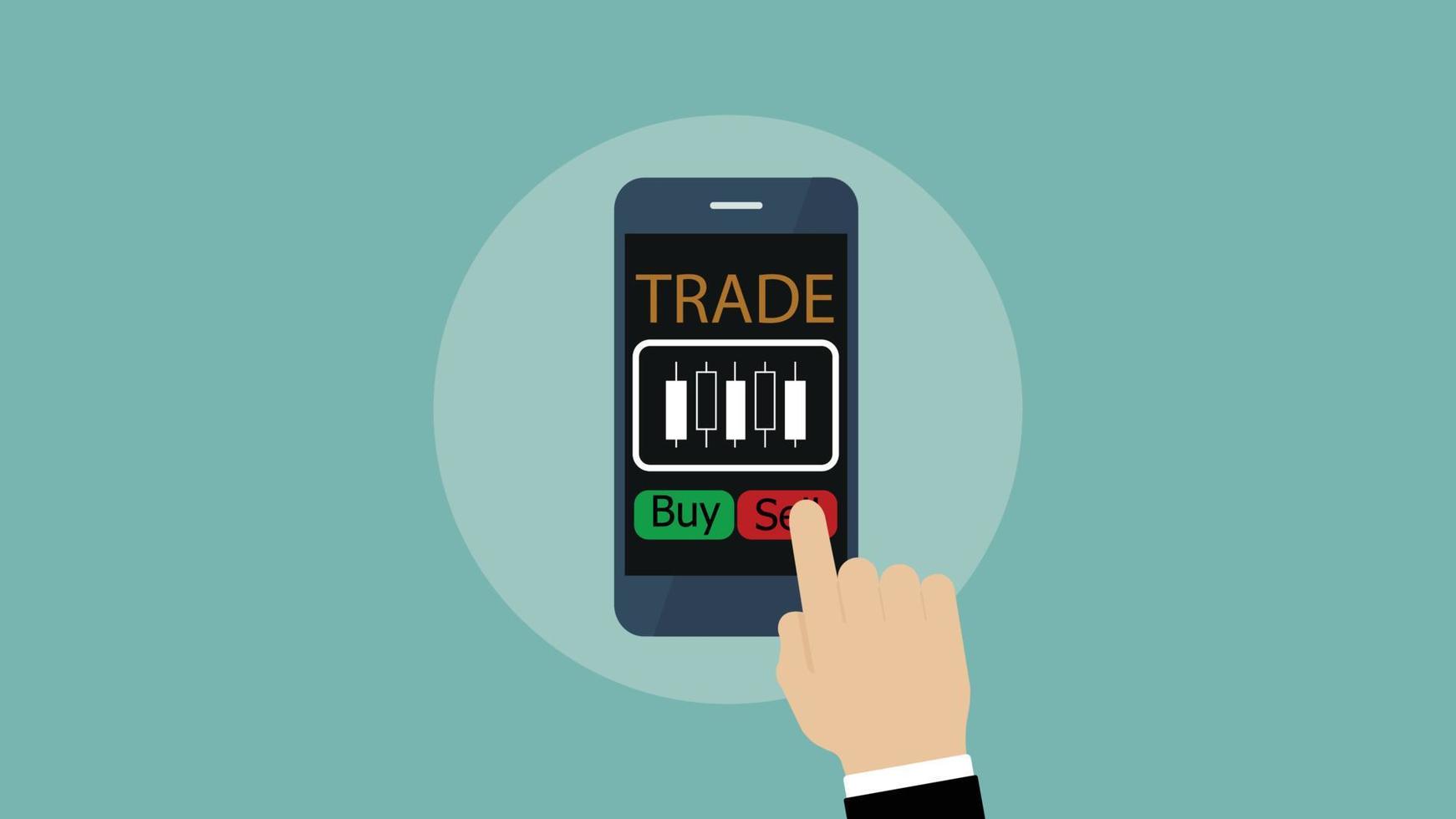application de trading d'échange mobile, échange de devises sur smartphone, concept d'investissement. vecteur
