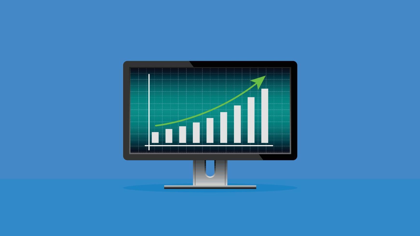 graphique de retour sur investissement, croissance de l'entreprise, concept d'investissement. vecteur